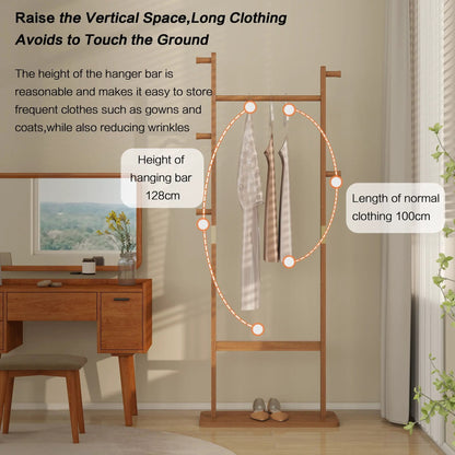 Solid Rubber Wood Hat Rack for Entryways