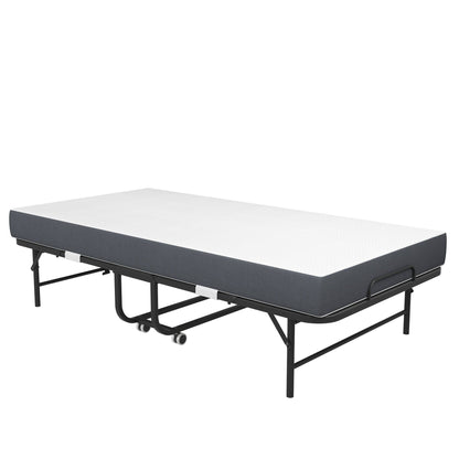 Twin Extra Long Bed and Foam Mattress Black