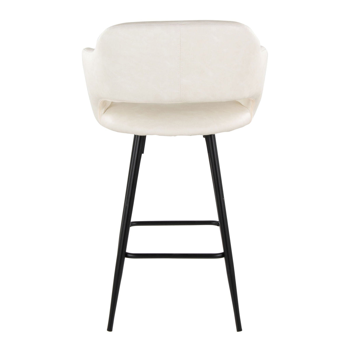 Contemporary counter stool cream upholstery with square footrest and black legs on Tampa Home & Garden Store