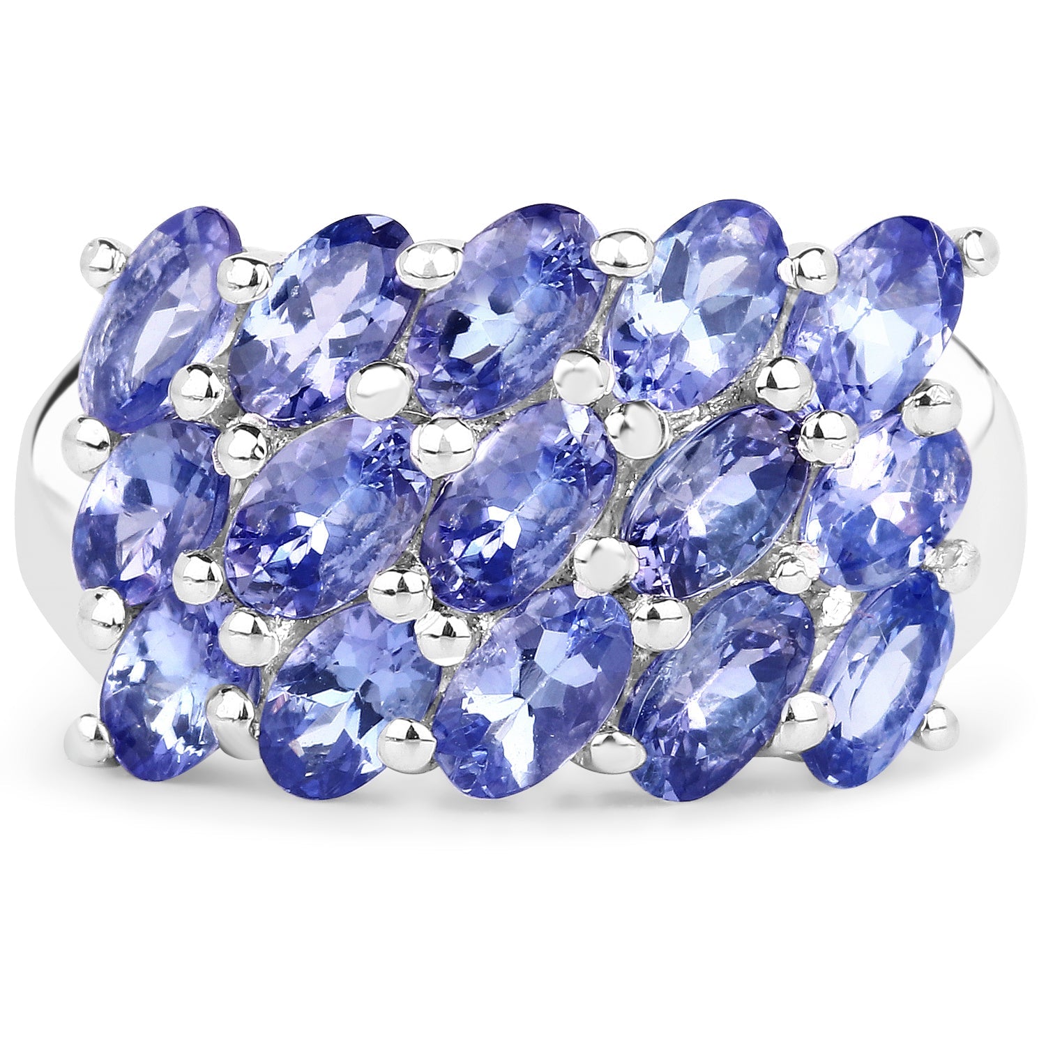 Tanzanite cluster ring 3.75ct in .925 sterling silver by Bids.com on Tampa Home & Garden Store