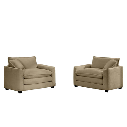 Modern Classic Fabric Single Chair with Pillow beige corduroy by Unique Piece Furniture pair on Tampa Home & Garden Store