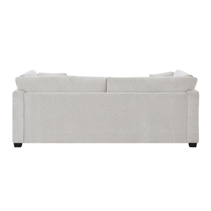Compact Modern Flared Chenille Beige Sofa