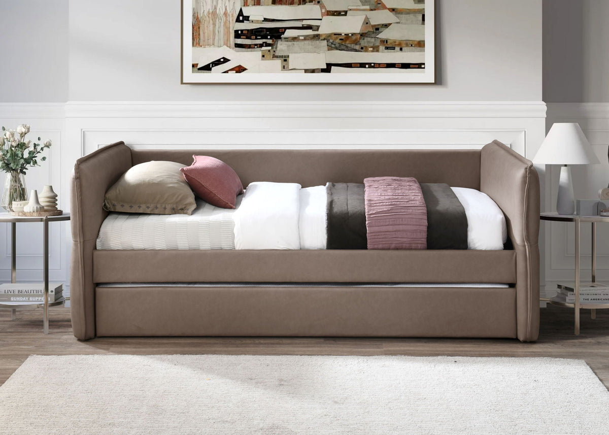 Stylish Dusty Rose Twin Daybed with a Trundle