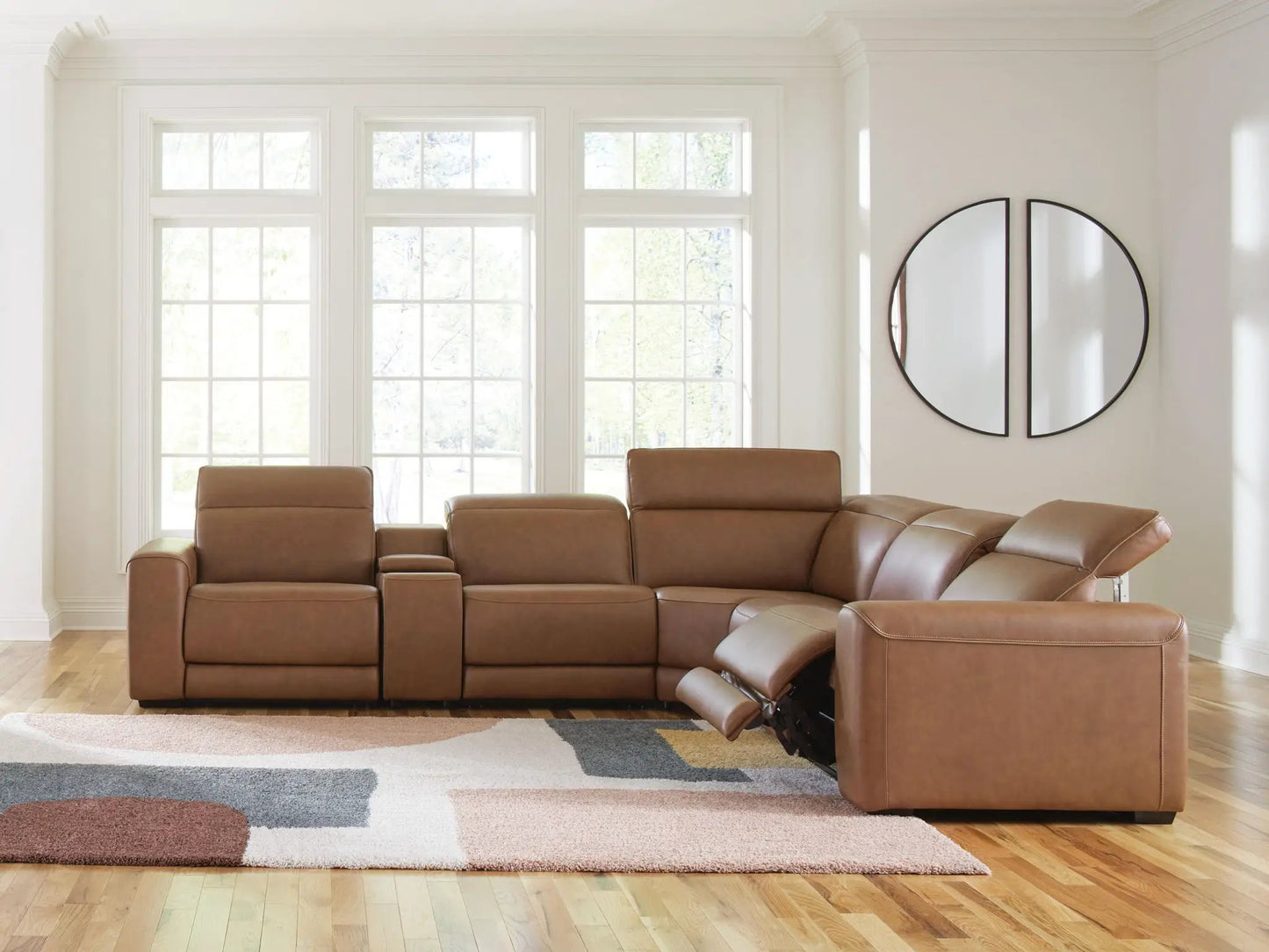 Contemporary Power Reclining Sectional Loveseat
