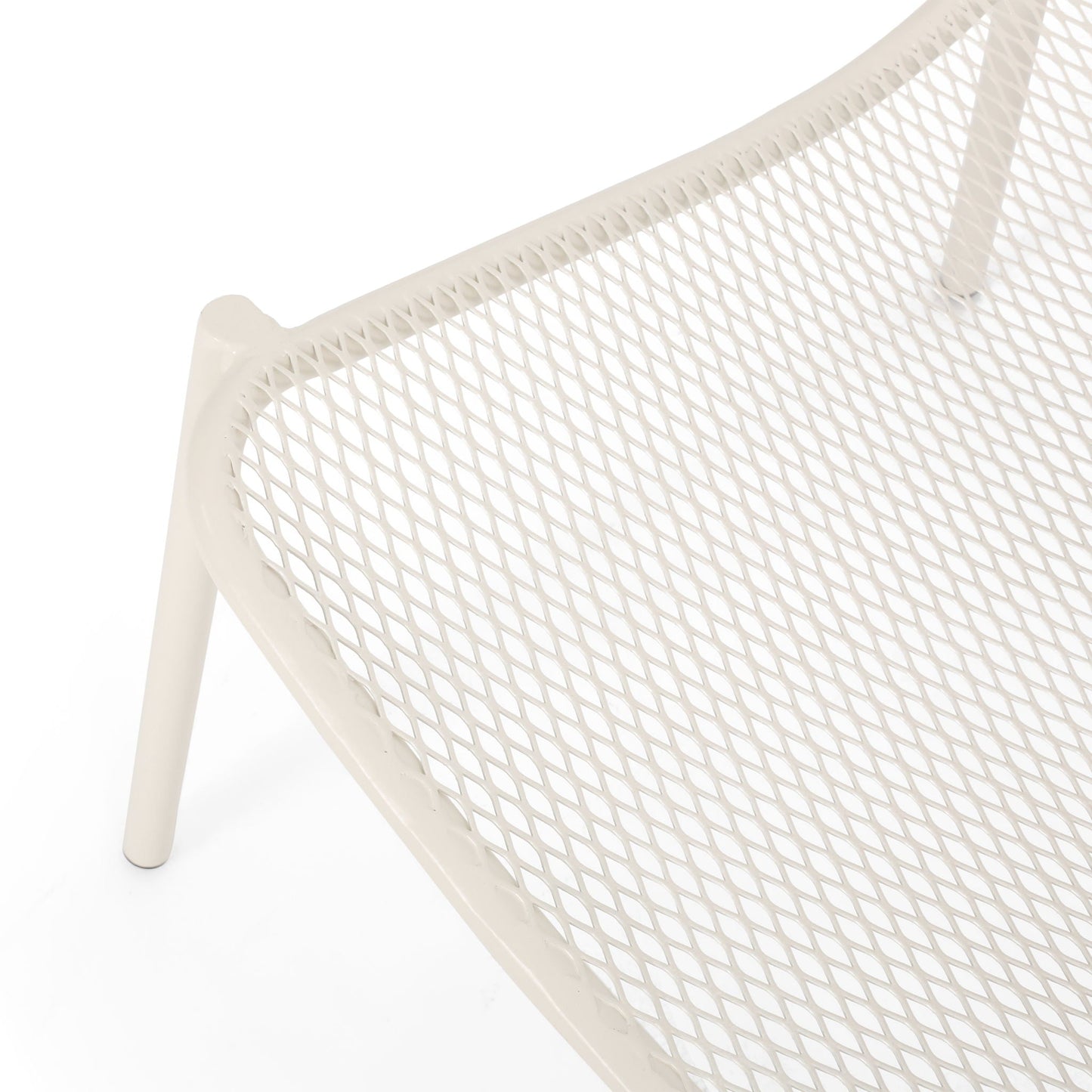 Kincaid Stackable Iron Chair, white powder-coated armless outdoor chair by HouseOfZazla on Tampa Home & Garden Store