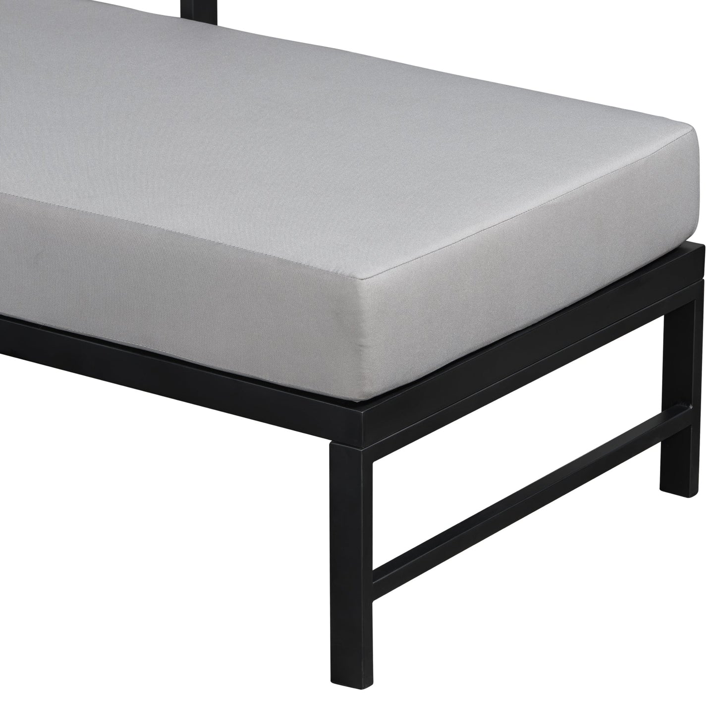 U_style Outdoor L-Shaped Sofa with Iron Frame and Ultra-Thick Cushions gray by HouseOfZazla on Tampa Home & Garden Store