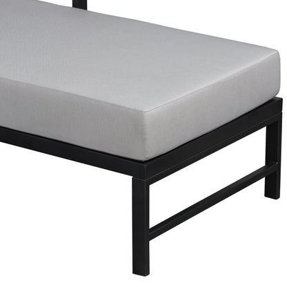 U_style Outdoor L-Shaped Sofa with Iron Frame and Ultra-Thick Cushions gray by HouseOfZazla on Tampa Home & Garden Store