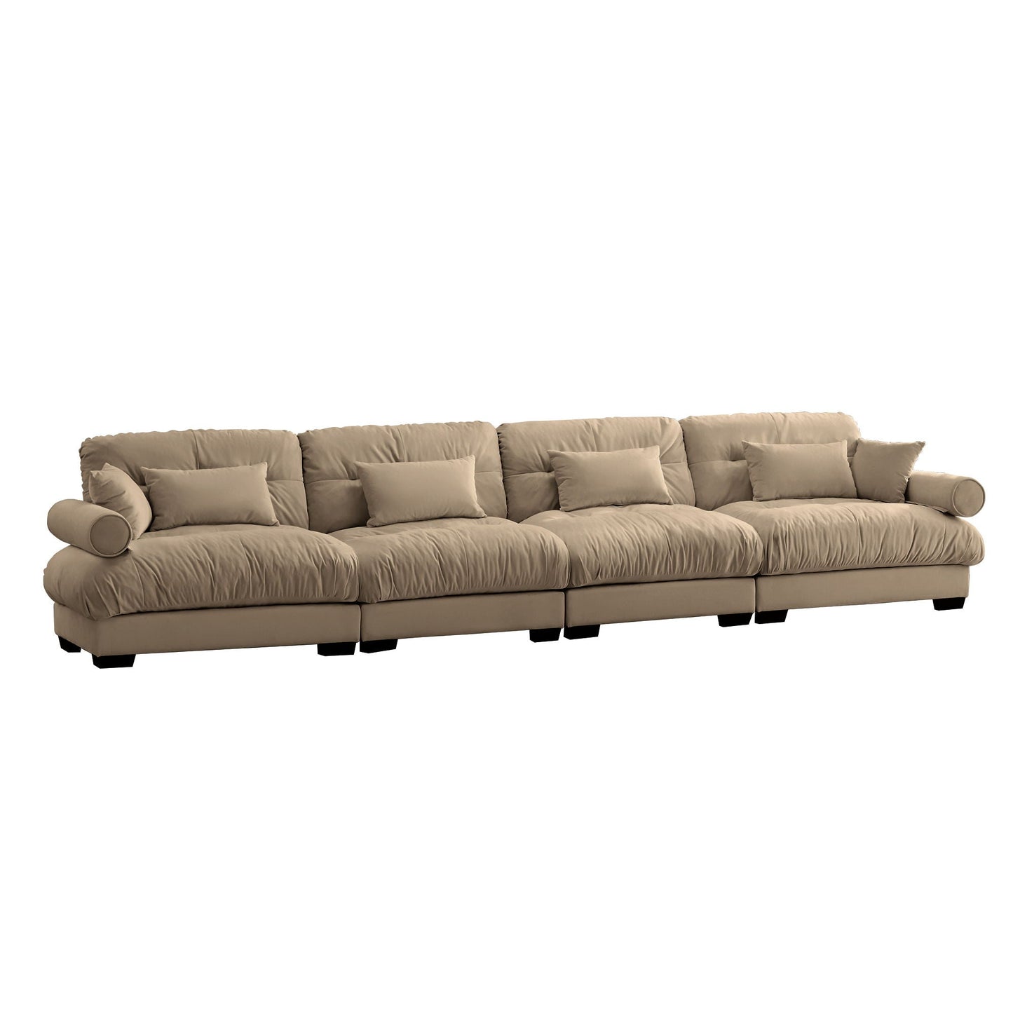 Super Comfort Oversized Modular Sectional Sofa, beige fabric upholstery, 3-seat configuration on Tampa Home & Garden Store