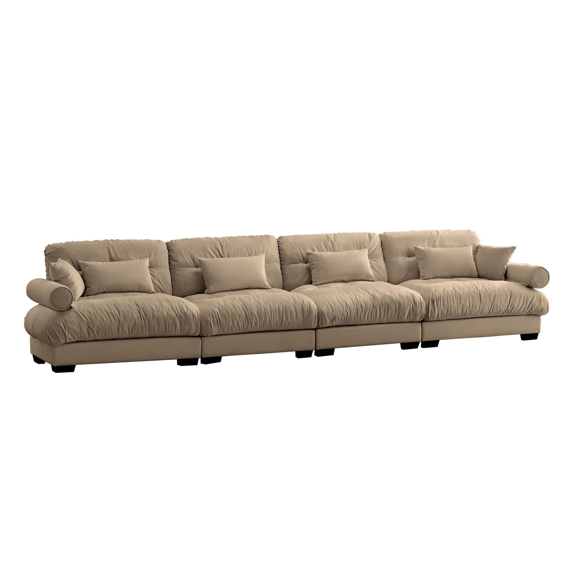 Super Comfort Oversized Modular Sectional Sofa, beige fabric upholstery, 3-seat configuration on Tampa Home & Garden Store