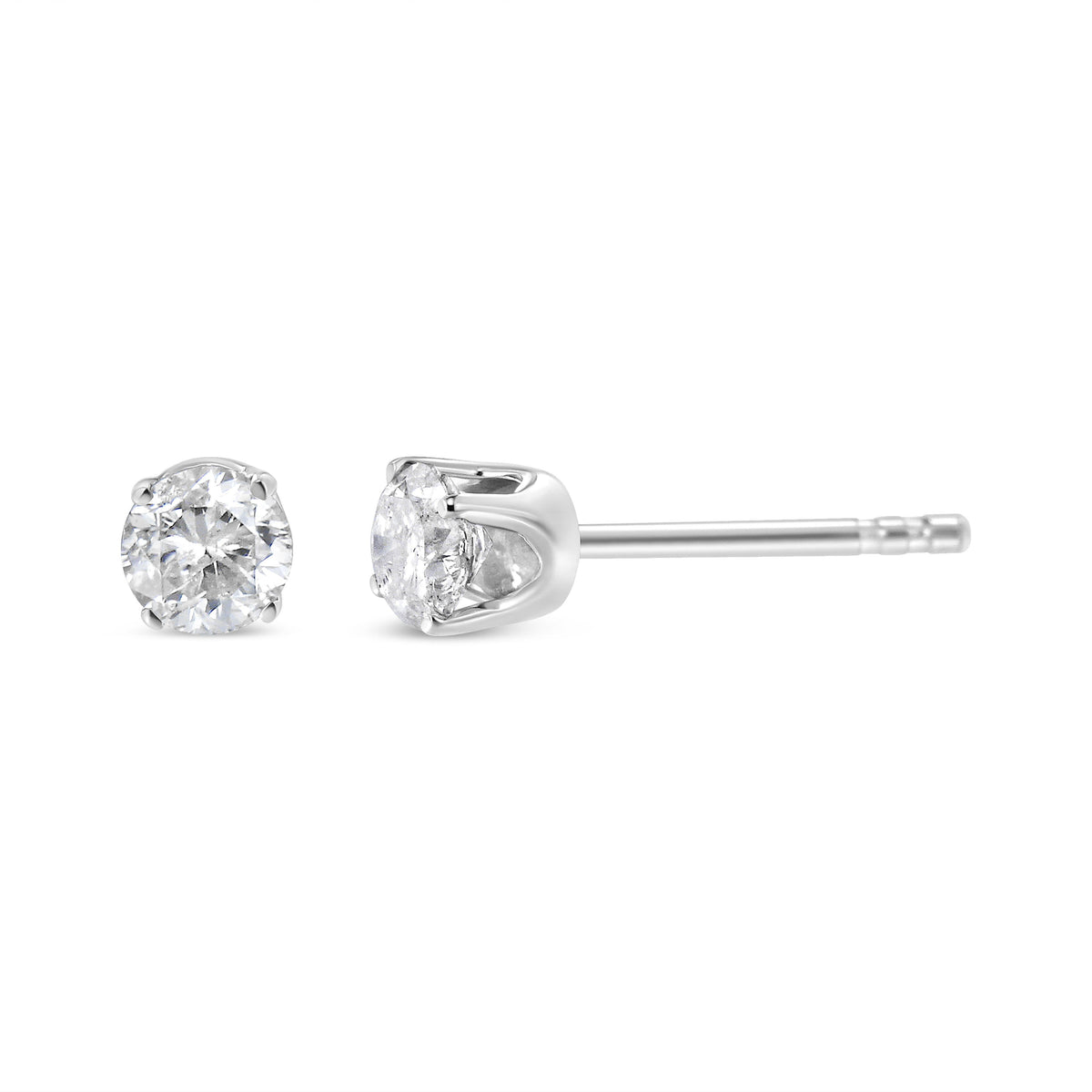 Pair of 14K white gold diamond studs, 1.00 cttw, round-brilliant, H-I I1-I2, 4-prong, Bids.com on Tampa Home & Garden Store