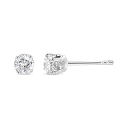 Pair of 14K white gold diamond studs, 1.00 cttw, round-brilliant, H-I I1-I2, 4-prong, Bids.com on Tampa Home & Garden Store