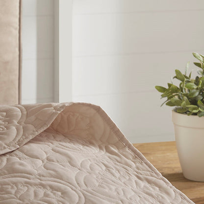 3 Piece Reversible Bedspread Set Khaki Full/Queen, quilted bedspread with stitched pattern on Tampa Home & Garden Store