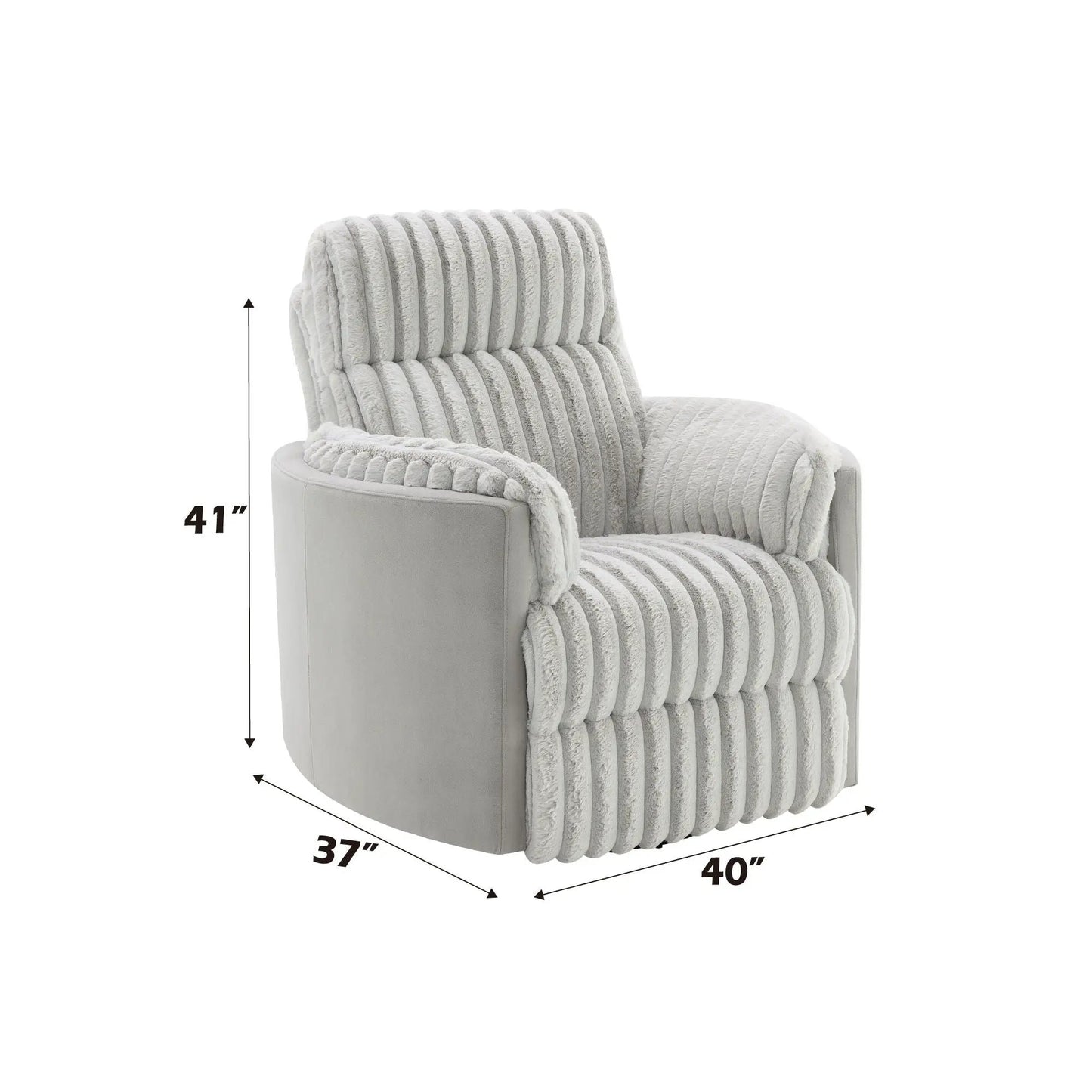 Emee Corduroy Glider Recliner with Swivel in gray fabric by Unique Piece Furniture on Tampa Home & Garden Store
