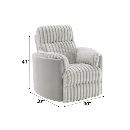 Emee Corduroy Glider Recliner with Swivel in gray fabric by Unique Piece Furniture on Tampa Home & Garden Store