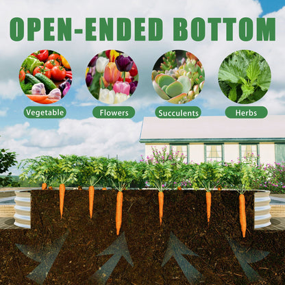 Heavy Duty Galvanized Raised Garden Bed Kit by HouseOfZazla for vegetables flowers herbs on Tampa Home & Garden Store