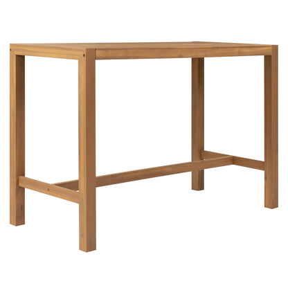 Patio bar table frame in natural wood finish, part of a 5-piece outdoor set on Tampa Home & Garden Store