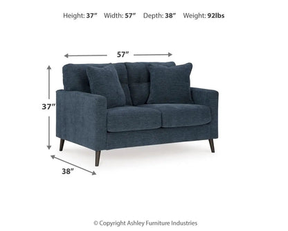 Bixler Loveseat Navy Modern Profile Design