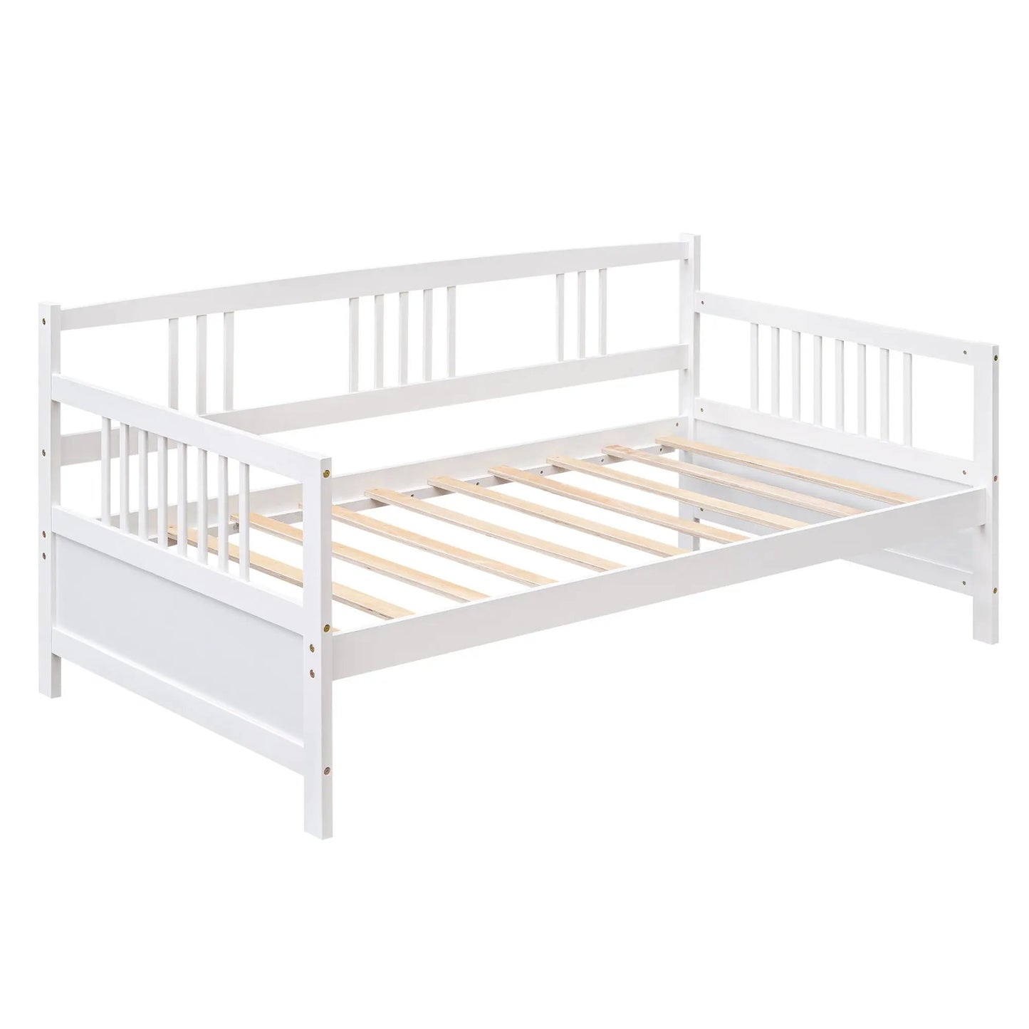 Multifunctional Modern Daybed white frame with wood slat base on Tampa Home & Garden Store