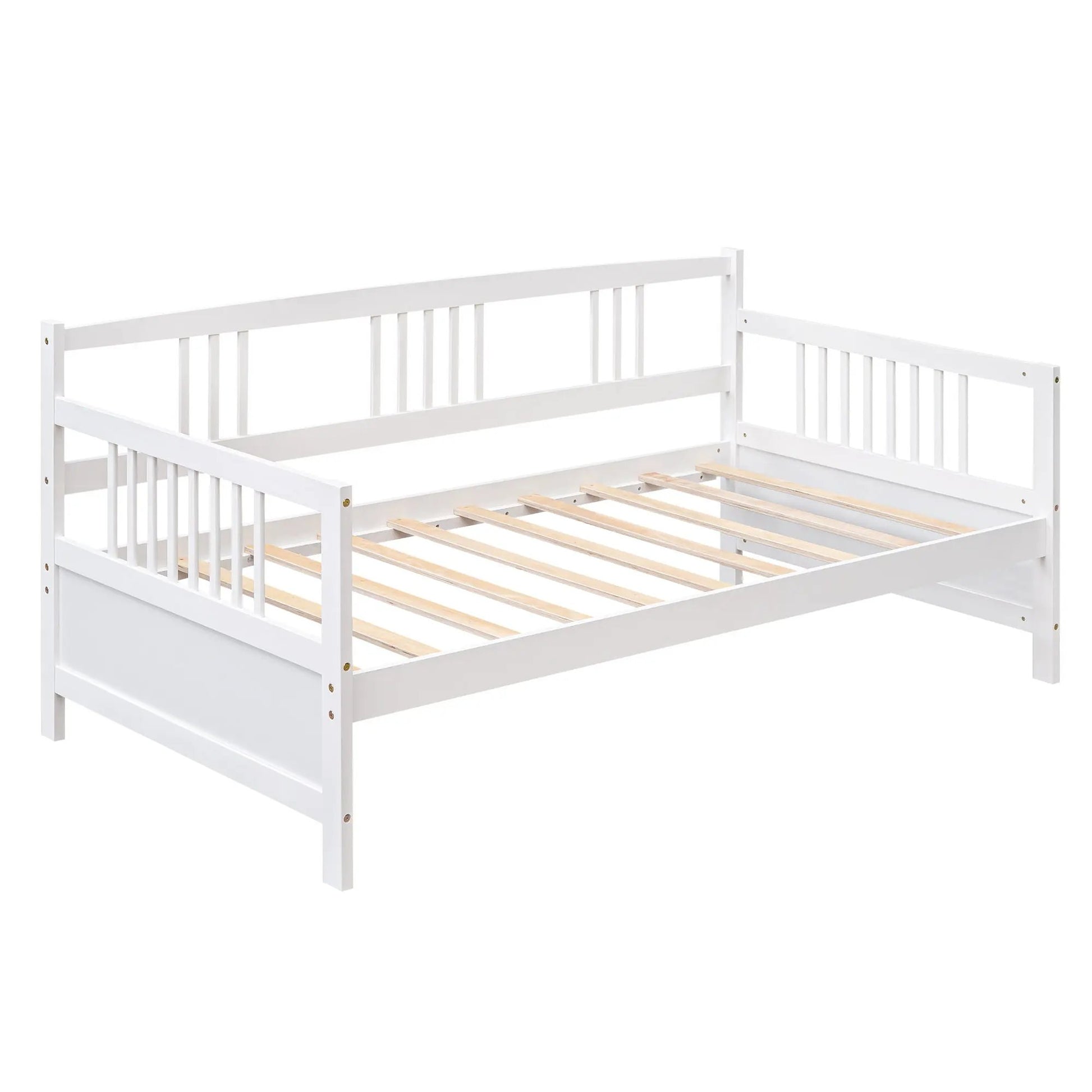 Multifunctional Modern Daybed white frame with wood slat base on Tampa Home & Garden Store