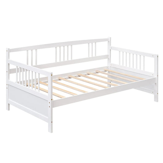 Multifunctional Modern Daybed white frame with wood slat base on Tampa Home & Garden Store