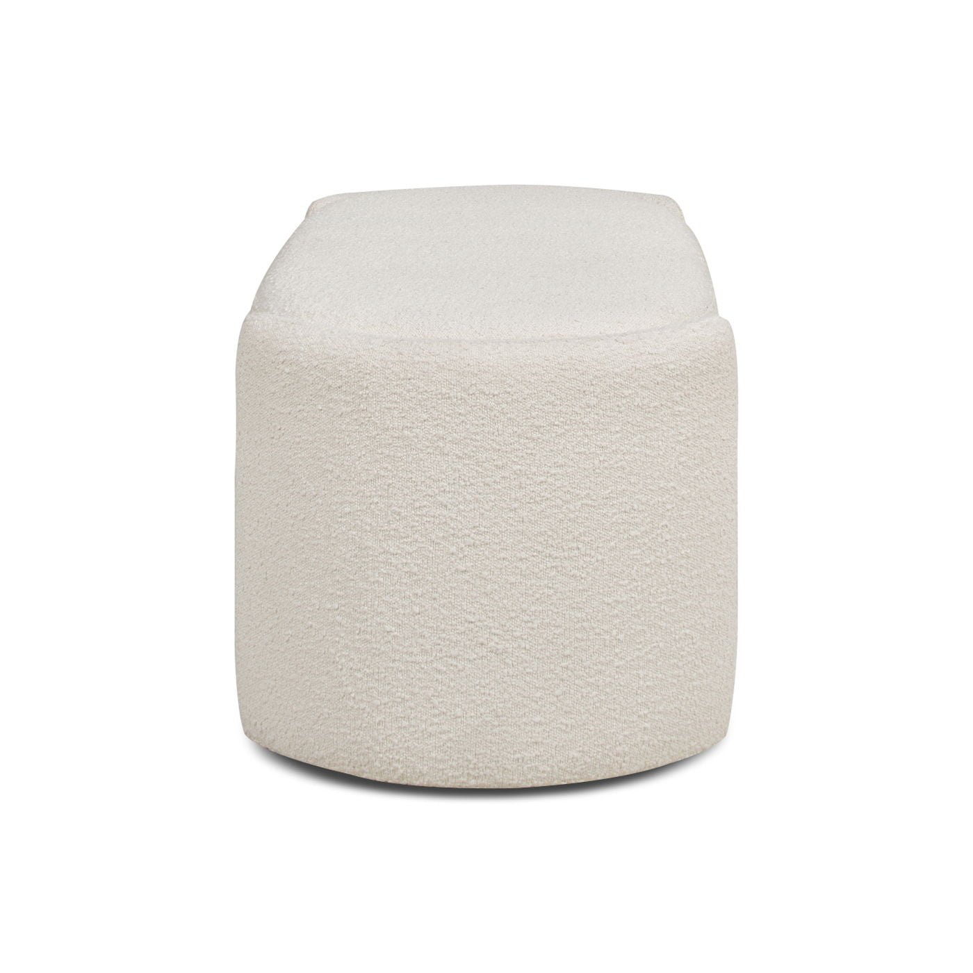 Fuji Oval Storage Bench Ivory White upholstered boucle fabric by HouseOfZazla on Tampa Home & Garden Store