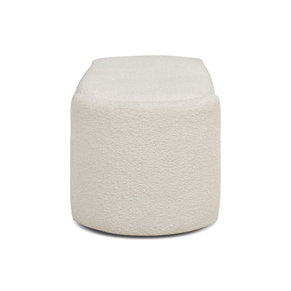 Fuji Oval Storage Bench Ivory White upholstered boucle fabric by HouseOfZazla on Tampa Home & Garden Store