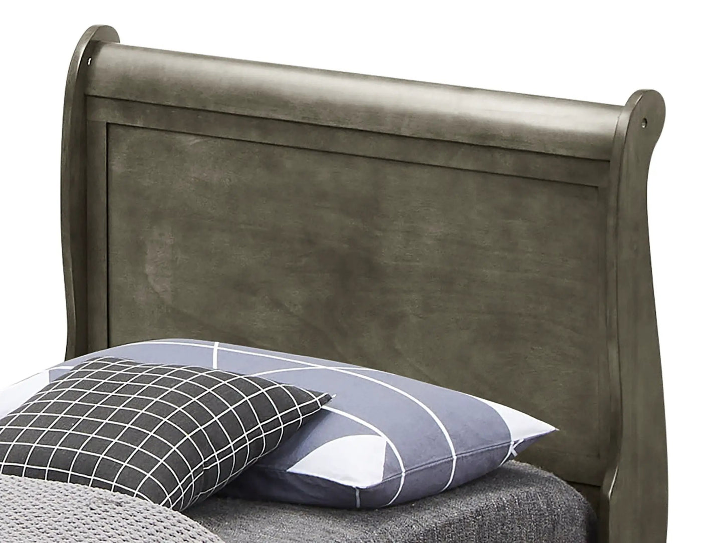 Upholstered Sleigh Bed with Dovetail Drawers