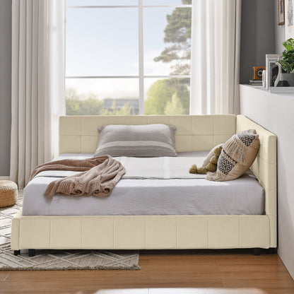 Mid Century Storage Upholstered Tufted Bed Frame