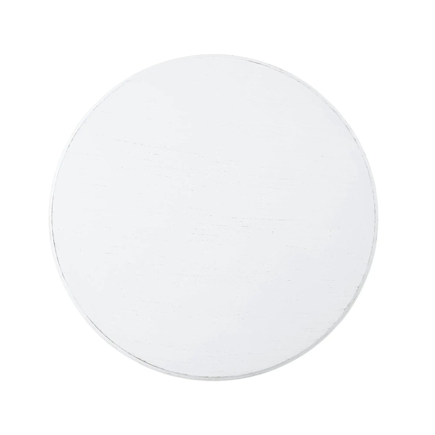 Round Pedestal Accent Table White Cottage Style
