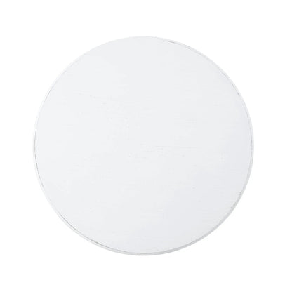 Round Pedestal Accent Table White Cottage Style