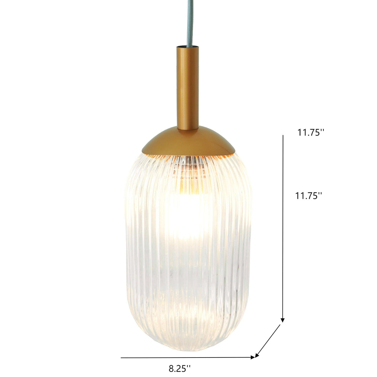Modern Style Pendant Lamp Bronze and Clear with ribbed glass shade by HouseOfZazla on Tampa Home & Garden Store