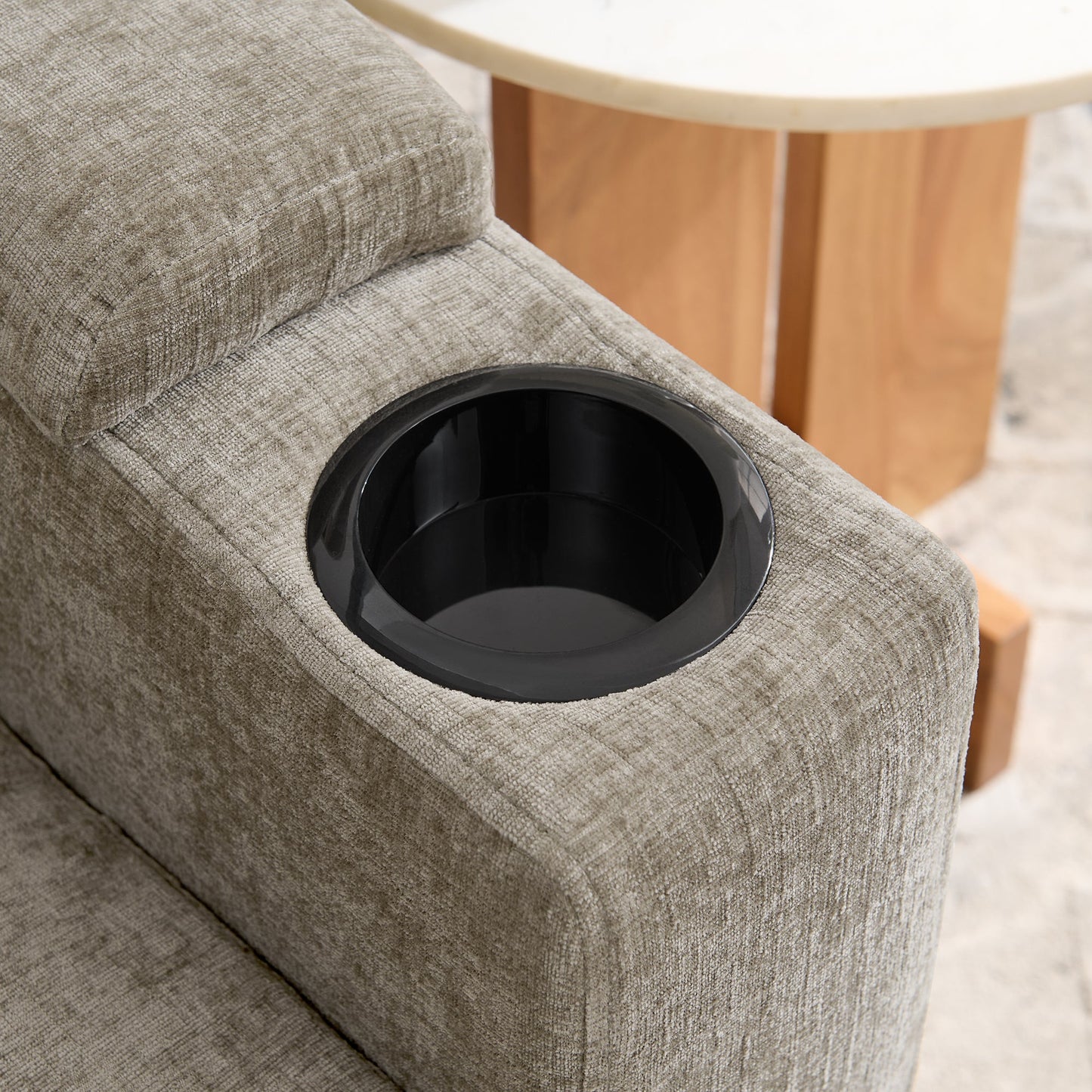Brown Single Sofa Recliner and Manual Backrest