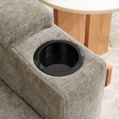 Brown Single Sofa Recliner and Manual Backrest