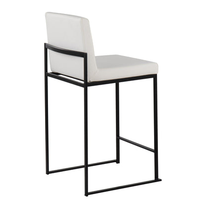 Fuji High Back Counter Stool white upholstery, black metal frame by HouseOfZazla on Tampa Home & Garden Store