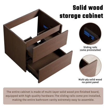 Wall Mounted Vanity With Soft Close Drawer