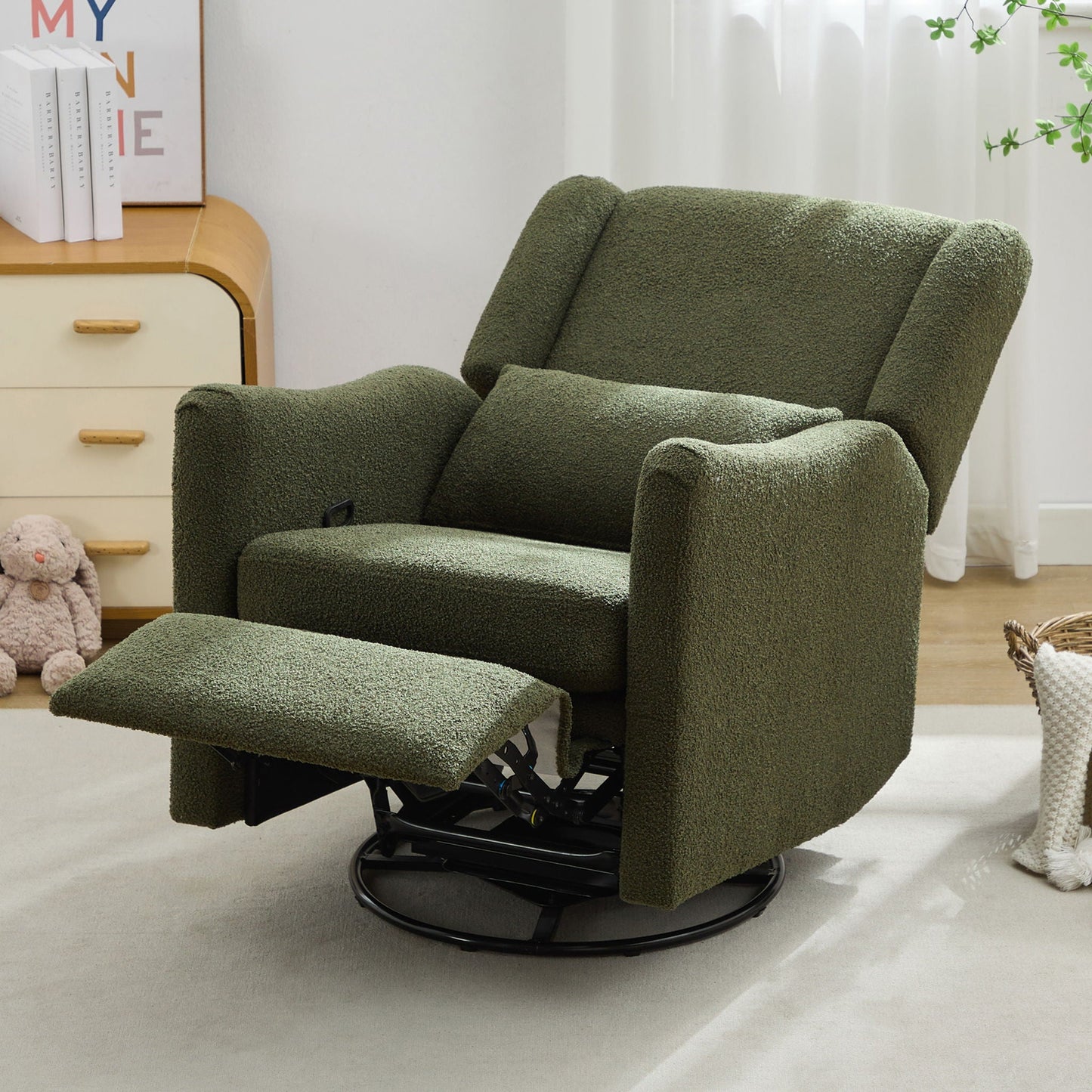 Wide Wingback Swivel Glider And Recliner