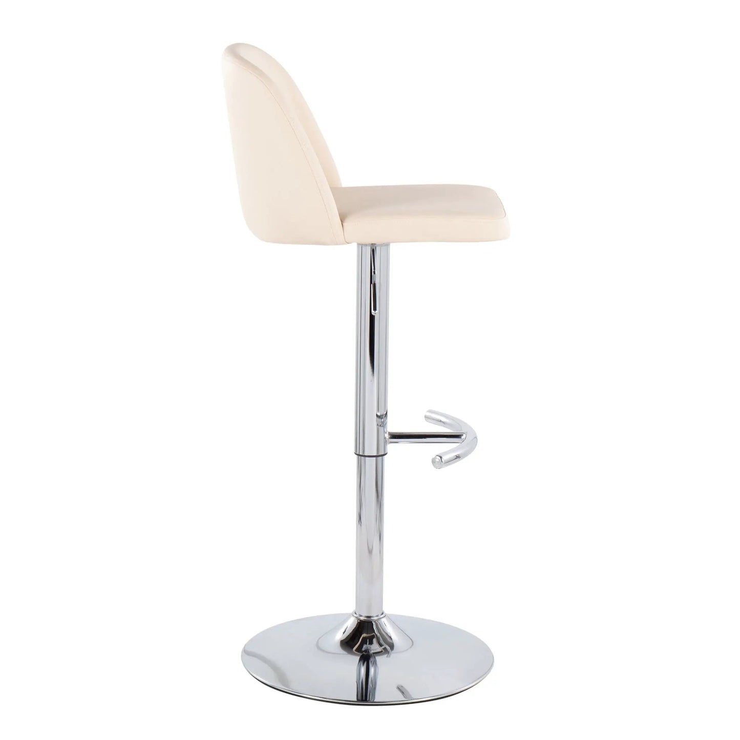 Toriano Contemporary Adjustable Barstool Set of 2 with swivel, rounded T-footrest, upholstery on Tampa Home & Garden Store