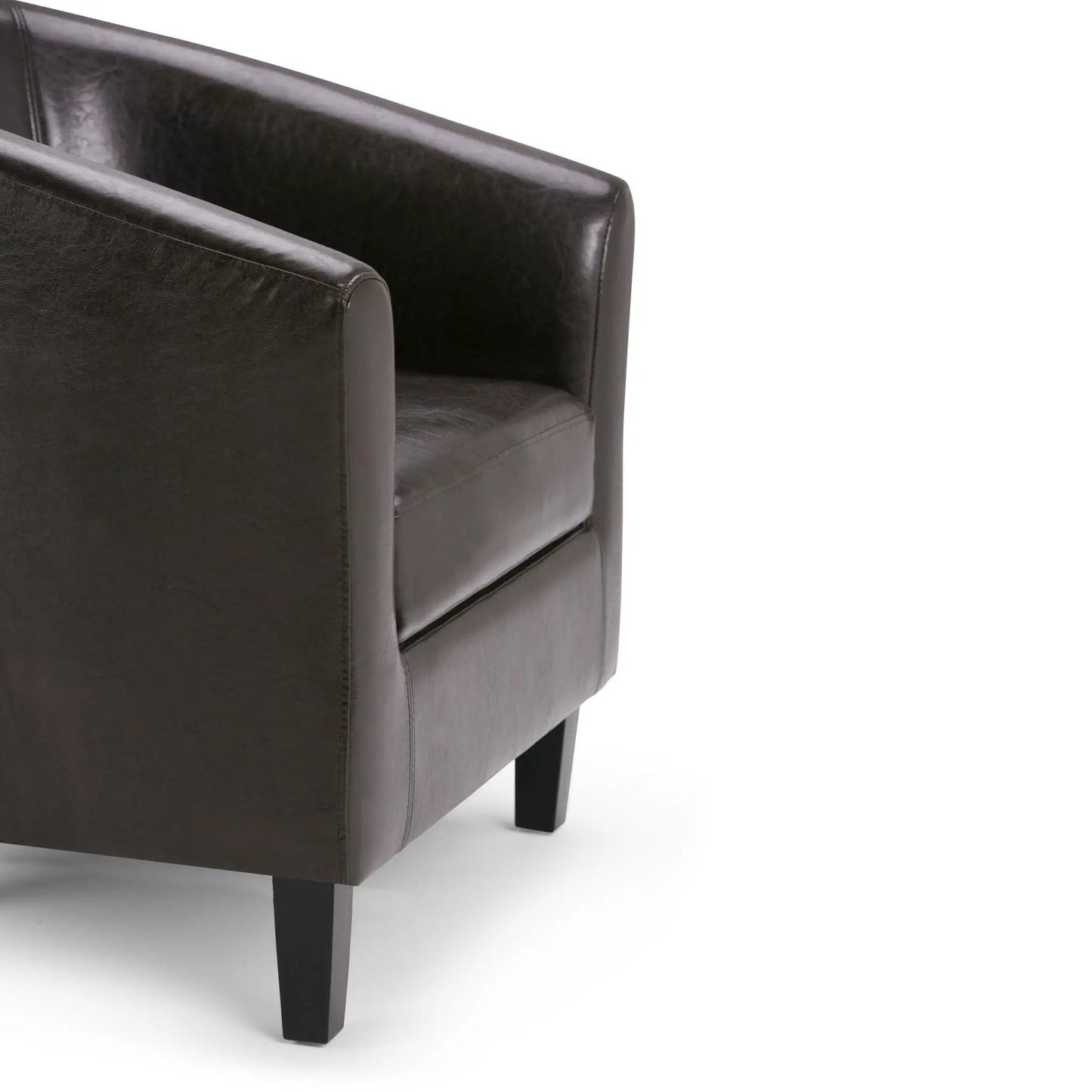 Austin Transitional Tub Chair dark brown leather with black legs Unique Piece Furniture on Tampa Home & Garden Store