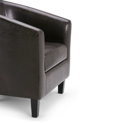 Austin Transitional Tub Chair dark brown leather with black legs Unique Piece Furniture on Tampa Home & Garden Store