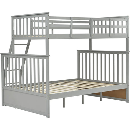 Sturdy Bunk Bed With Ladder and Guard Rails