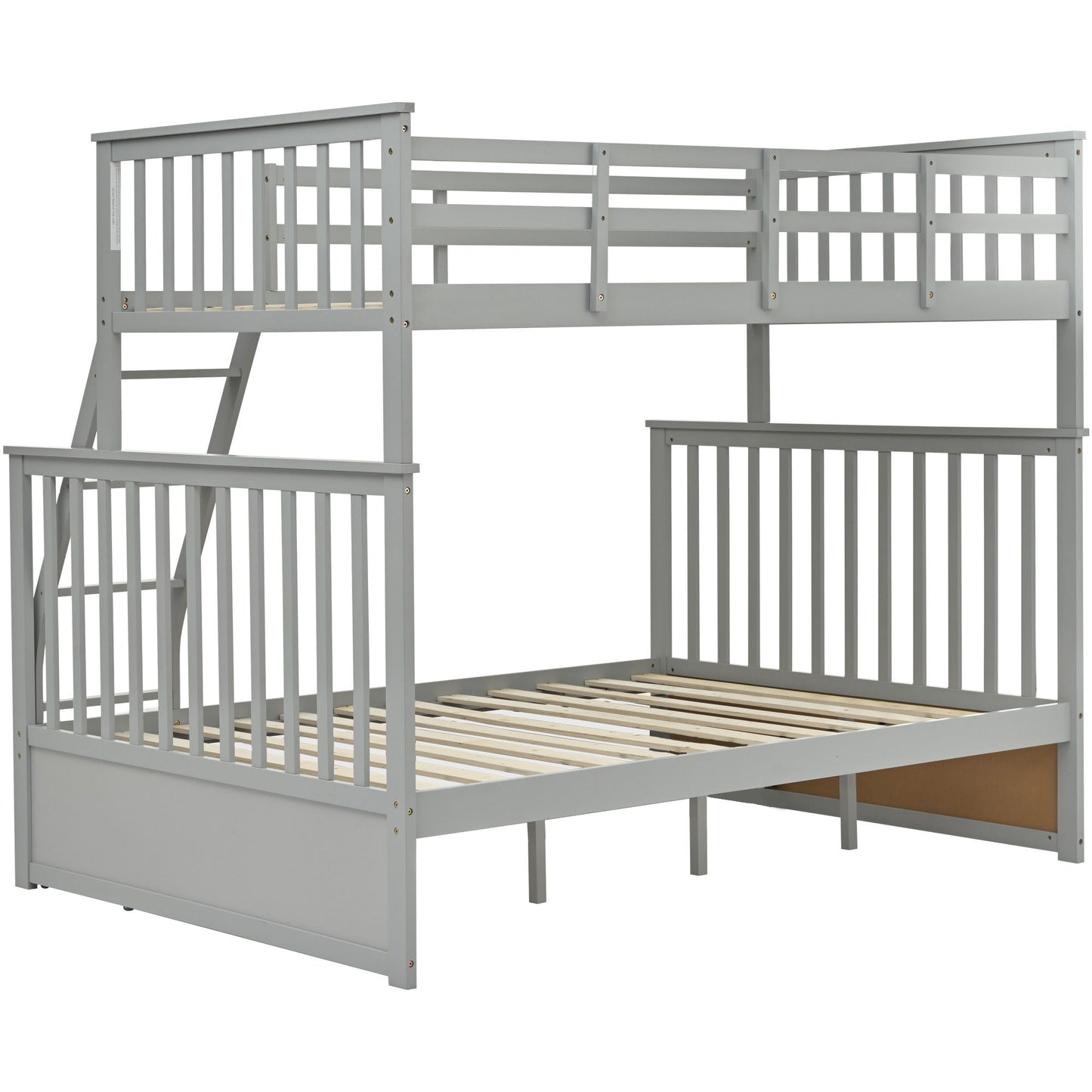 Bunk bed with ladder and safety rails by HouseOfZazla, light gray painted wood on Tampa Home & Garden Store