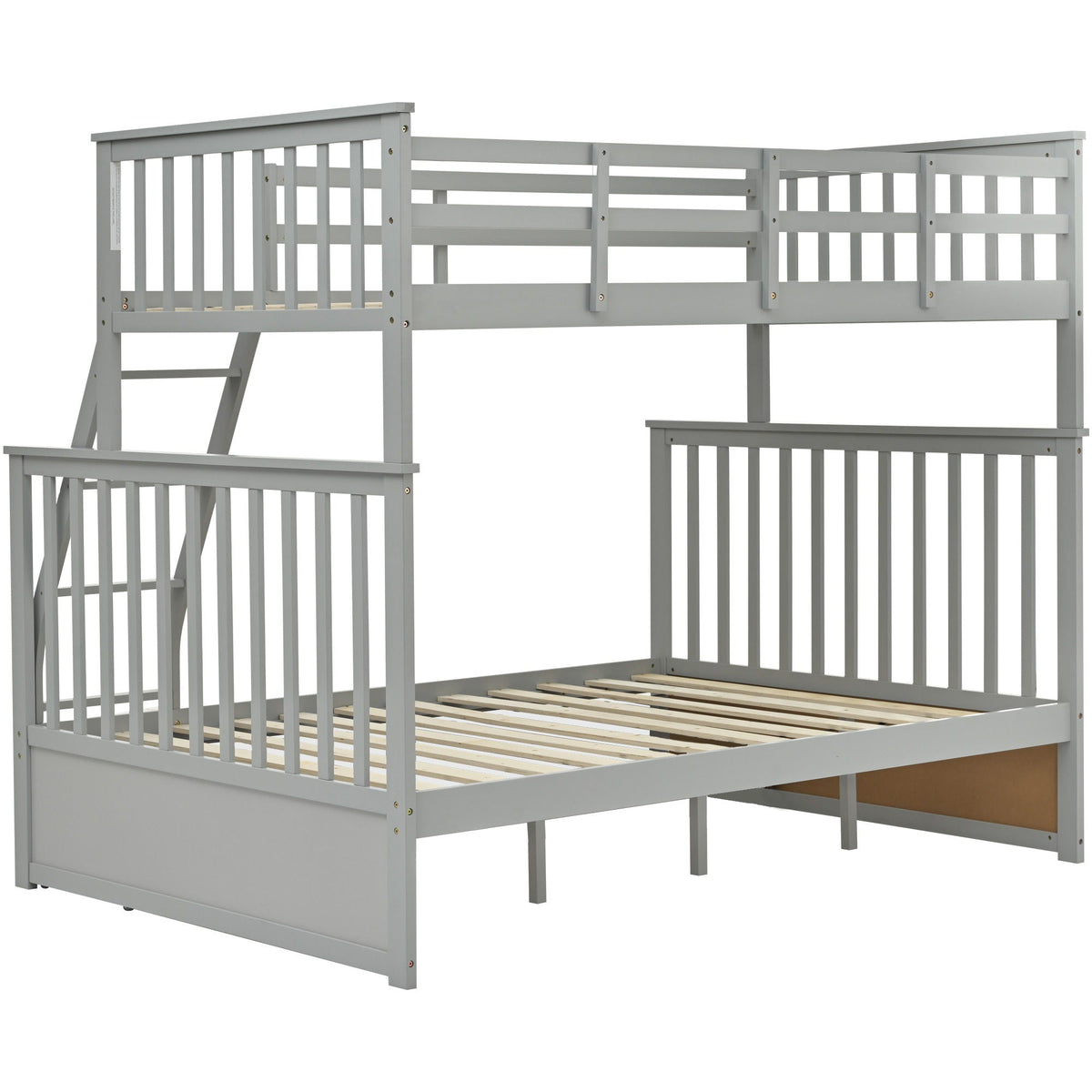 Bunk bed with ladder and safety rails by HouseOfZazla, light gray painted wood on Tampa Home & Garden Store