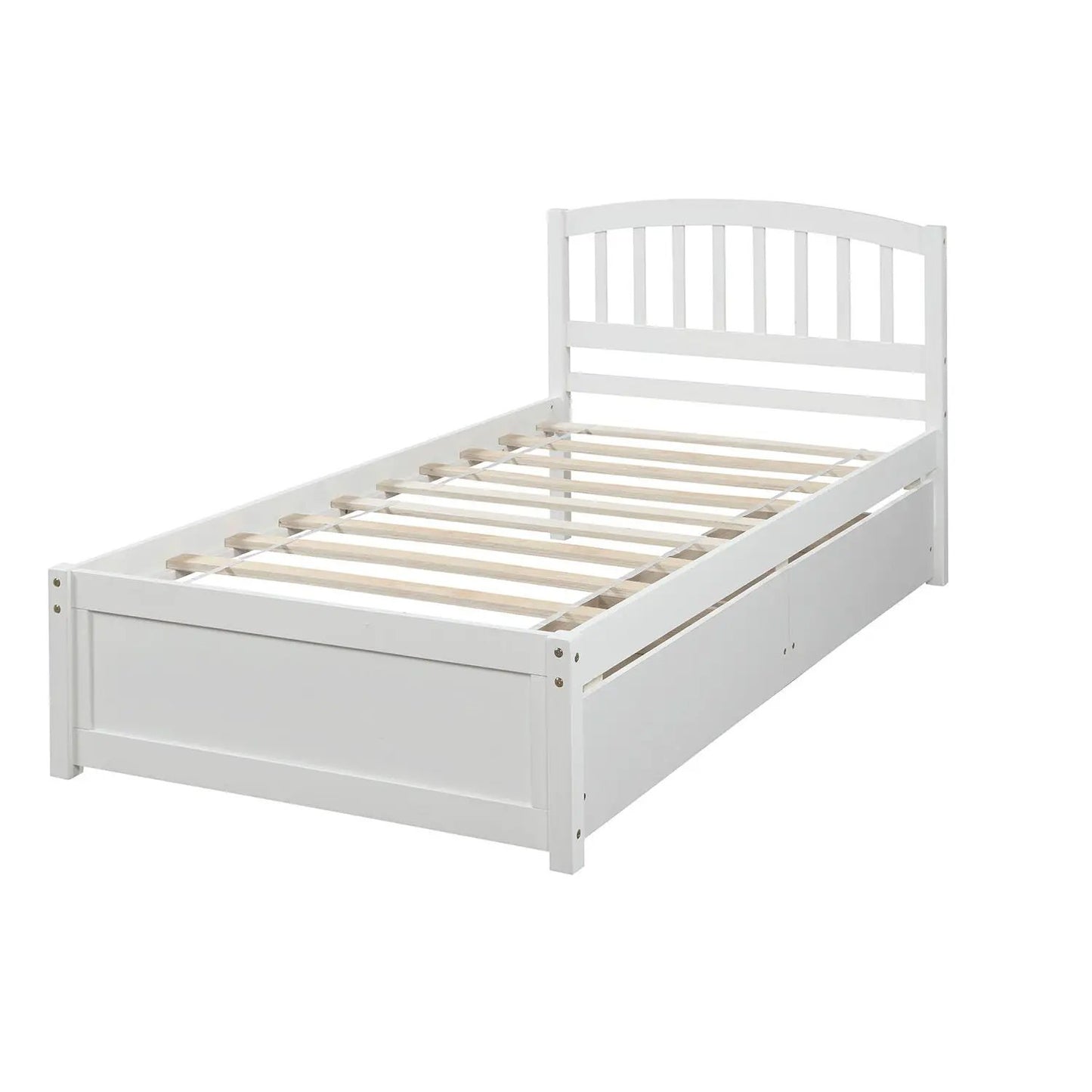 Wood Platform Storage Bed With Two Drawers