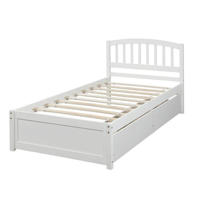 Wood Platform Storage Bed With Two Drawers