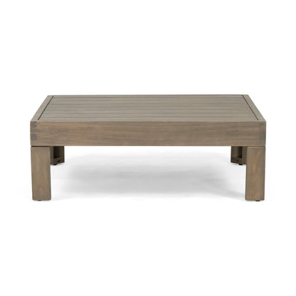 Acacia wood outdoor coffee table by HouseOfZazla, part of the Oana 3-piece loveseat set on Tampa Home & Garden Store