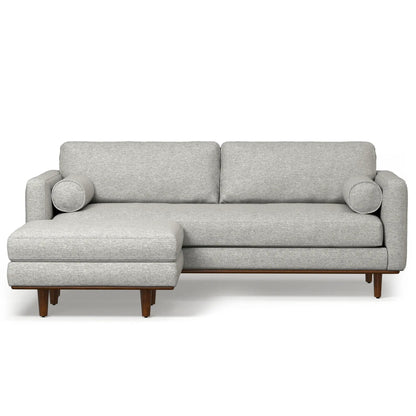 Morrison sofa and ottoman set in light gray textured fabric with wooden legs 2-piece living room set on Tampa Home & Garden Store