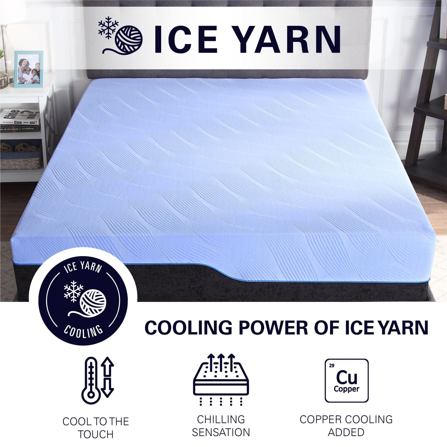 Latex mattress 12in Refresh Hybrid Cooling Foam and Coil with blue cover by HouseOfZazla on Tampa Home & Garden Store