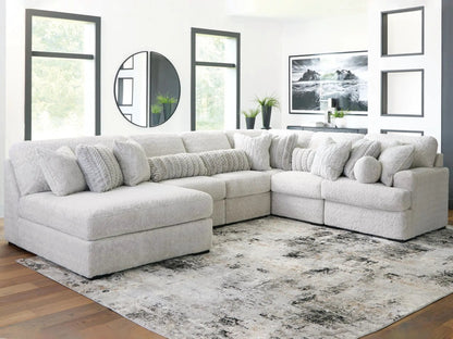 Cuddle Plush Sectional sofa in soft beige plush fabric, stationary by Unique Piece Furniture on Tampa Home & Garden Store