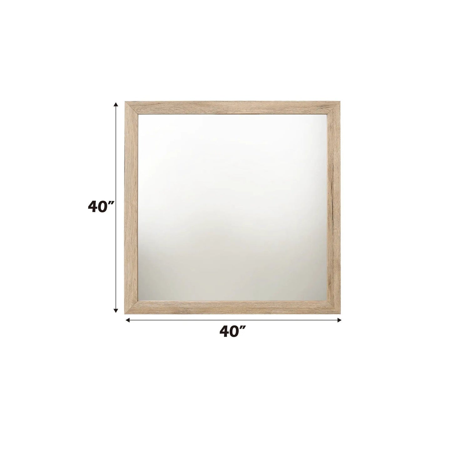 Miquell Versatile Orientation Mirror oak wood frame 40x40 in Unique Piece Furniture on Tampa Home & Garden Store