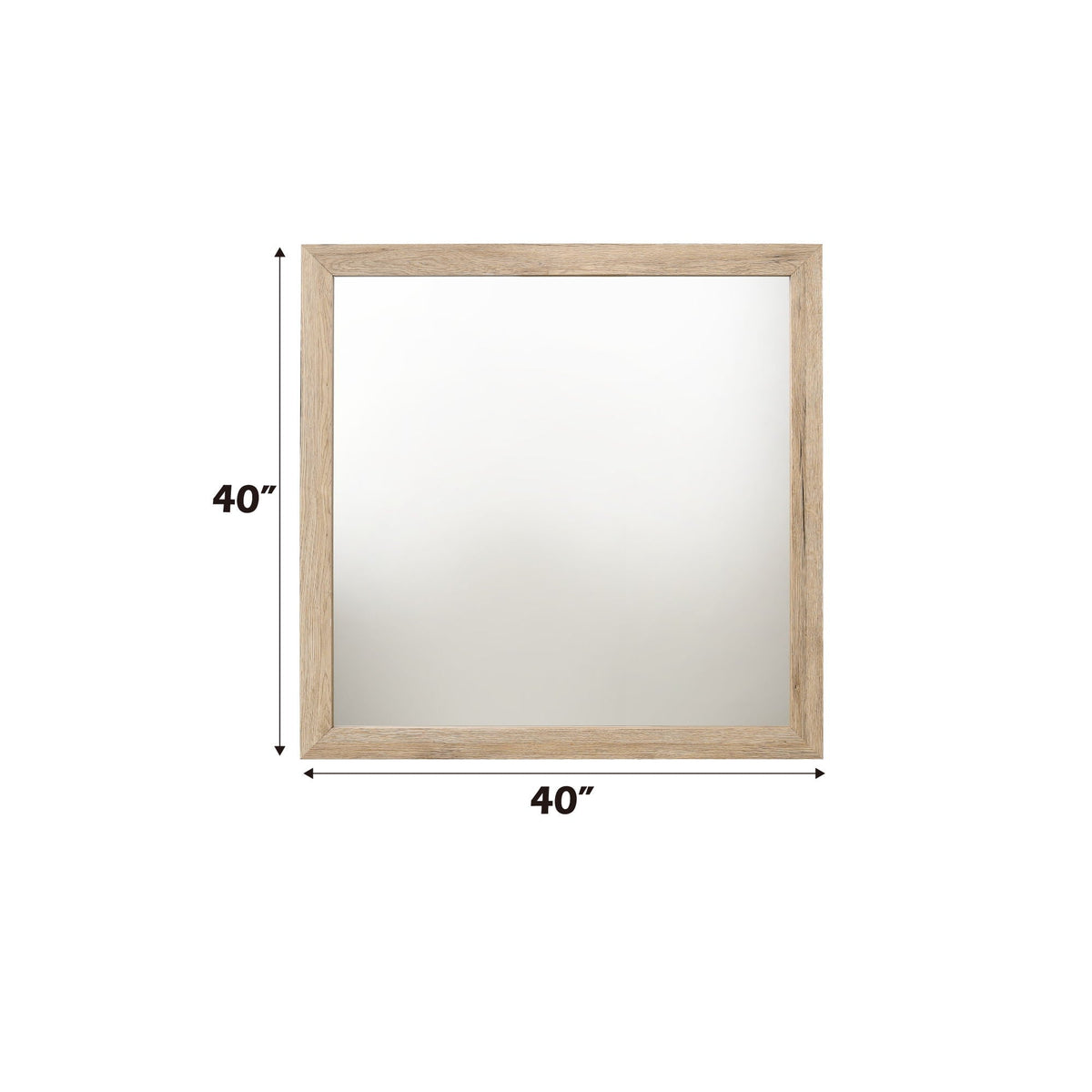 Miquell versatile orientation mirror in natural oak wood frame, 40x40 inches on Tampa Home & Garden Store